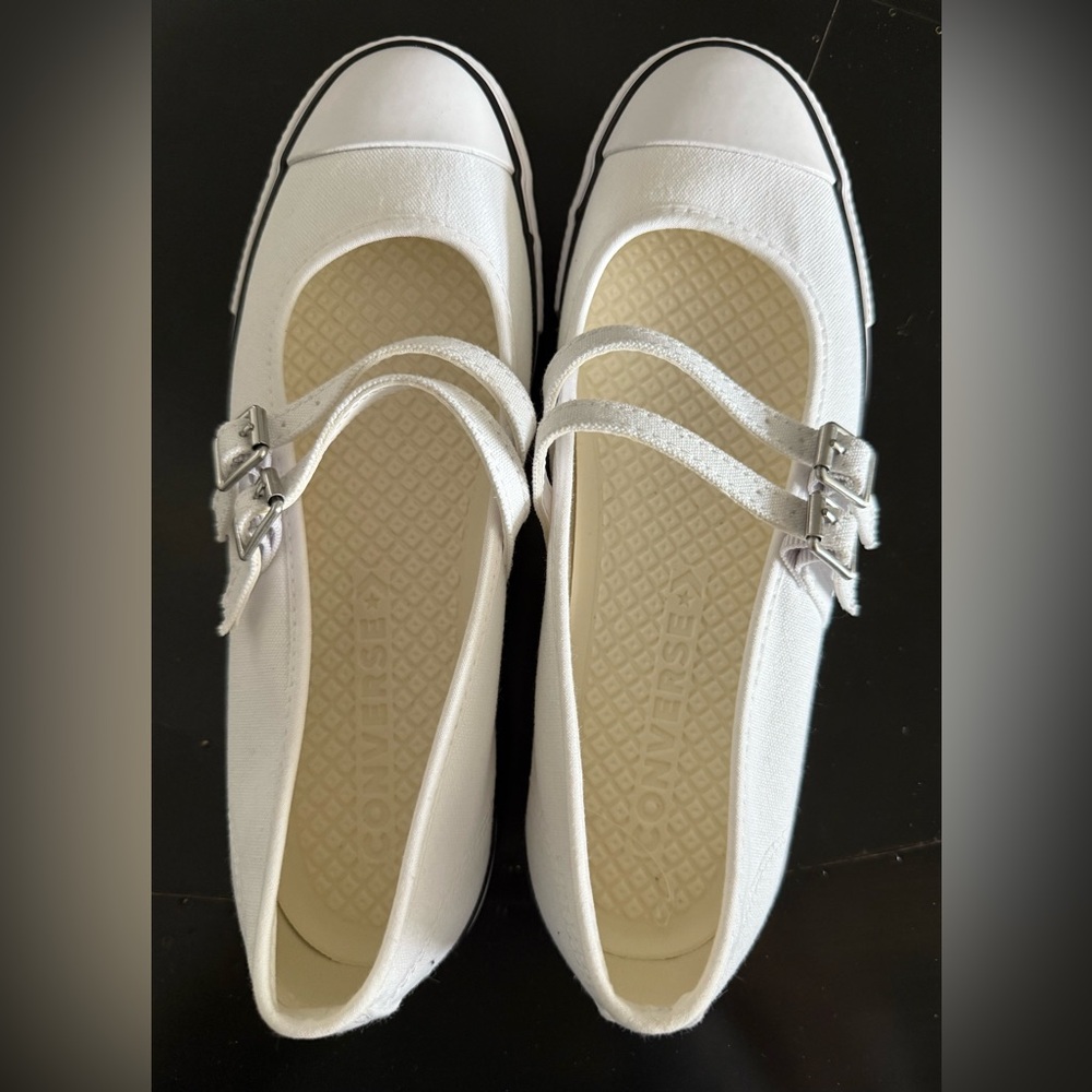 Converse White Mary Jane Canvas Sneakers - Picture 2 of 5